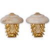 Pair of Alabaster Gilt Carved Wall Sconces