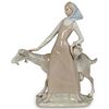 Lladro Porcelain Girl w/ Goat Figurine