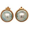 14K Gold & Cultured Mabe Pearl Earrings