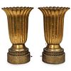 (2 Pc) Mid Century Brass Table Lamps