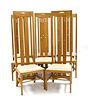 A set of eight high-backed 'Ingram' oak dining chairs,