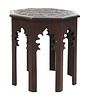 An octagonal mahogany lamp table,