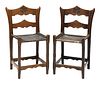 A pair of Abramstevo Colony-style oak side chairs,