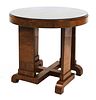 An Art Deco walnut and rosewood centre table,