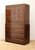 An Art Deco walnut two-tone veneered 'Token Works' cabinet on chest,