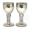 A pair of silver goblets,