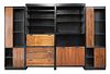 A modular set of four rosewood and ebonised bookcases, §