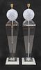 A pair of Lucite lamps,