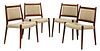 A set of four rosewood dining chairs, §
