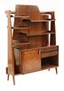 An Italian rosewood bookcase display cabinet,