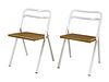 A pair of folding chairs,