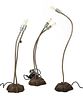A set of three lamps,