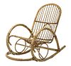 A Dutch bamboo and rattan rocking chair,