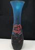 SIGNED EMILE GALLE Overlay Glass translucent tall vase