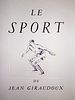 Livre d'artiste SEGONZAC, Giraudoux, 'Le Sport' etchings, with a signed frontis drawing.