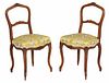 Pair Provincial Louis XV Style Carved Walnut Chairs