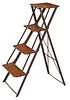 Vintage Steel and Wood Folding Ladder Plant Stand