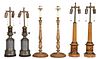 Three Pairs of Continental Table Lamps