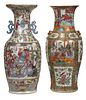Two Similar Large Chinese Export Rose Medallion Vases