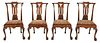 Set of Four George II Style Carved Walnut Chairs