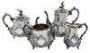 Four Piece Victorian English Silver Tea Service