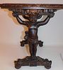 CHERUB CARVED MARBLE TOP TABLE