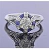 Tacori 18k Gold Diamond Sapphire Engagement Ring