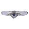 18k Gold Diamond Sapphire Bangle Bracelet