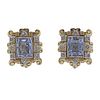 18K Gold Platinum Diamond Spinel Earrings
