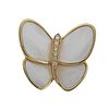 18K Gold Diamond Mother of Pearl Butterfly Pendant