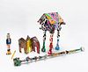 5 PCS AMERICAN FOLK ART PAINTED & CARVED OBJECTS