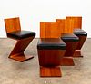 FOUR RIETVELD FOR CASSINA "ZIG ZAG" CHAIRS