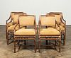SET, SIX MCGUIRE RATTAN DINING CHAIRS