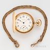 Waltham Watch Co. 14kt Gold Hunter-case Watch and Chain