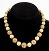 Vintage 18K Yellow Gold Graduated Bead Necklace