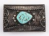 Vintage Navajo Silver Turquoise Belt Buckle