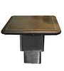 Convertible Shagreen & Chrome Coffee Dining Table
