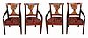 Regency Manner Gilt Wheat Splat-Back Armchairs, 4