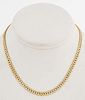 Italian 14K Yellow Gold Flat Chain Link Necklace
