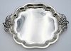 Durham Sterling Silver Serving Tray
oblong with grape and leaf handles
length 16 1/2 inches, width 12 1/2 inches
40.5 t.oz.