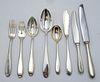 116 Piece French Silver Flatware Set
to include 11 serving spoons, 10 tablespoons, 10 dinner forks, 11 luncheon forks, 10 salad forks, 10 teaspoons, 1