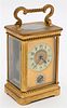 Tiffany & Company French Carriage Clock
having bronze case with enameled dial, marked Tiffany & Company, bell hung on the bottom
height 6 inches
Prove