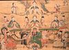 Japanese Watercolor on Silk
having painted warrior figure amongst scholars and geisha
18th century or later
sight size 22 x 29 1/2 inches