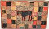 Folk Art Pictorial Hooked Rug 
having the silhouette of a horse at center
24 x 39 inches