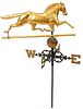 Copper Running Horse Weathervane
having zinc head in high gilt finish along with directionals
weathervane height 18 1/2 inches, total length 41 inches