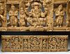 19th C. Indian Wood Panel w/ Ganesha and Attendants