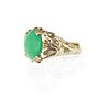 CHINESE EXPORT UNTREATED JADEITE 18K GOLD RING