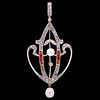 ANTIQUE EDWARDIAN DIAMOND, RUBY AND PEARL PENDANT