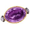 ANTIQUE AMETHYST AND DIAMOND RING