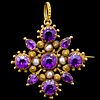ANTIQUE AMETHYST AND PEARL PENDANT/BROOCH